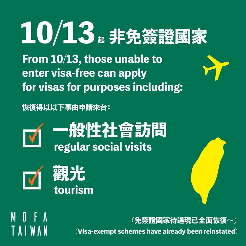 Kể từ 13/10/2022, công dân Việt Nam khi đạt các điều kiện yêu cầu có thể được xem xét miễn visa nhập cảnh vào Đài Loan trong thời gian 14 ngày.